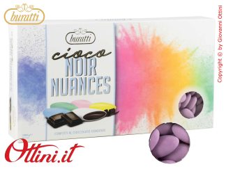 CILI100 - Morbidi Confetti Buratti color Lilla al cioccolato fondente senza cera carnauba esterna e con finitura satinata nelle tinte pastello.