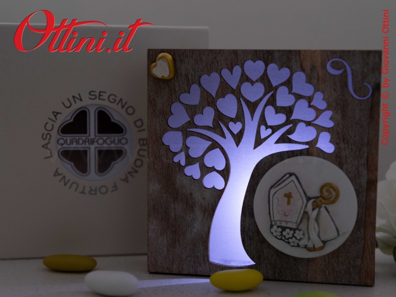 BOMBONIERA CRESIMA ICONA LED CON CONFETTI - Bomboniera Chic